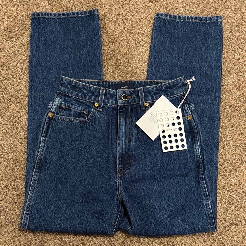 KHAITE Abigail Dark Blue Straight Jeans